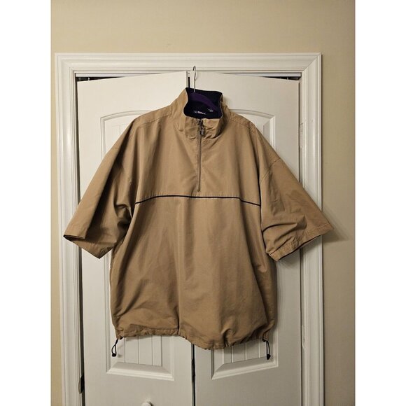 PGA TOUR Other - Men's PGA TOUR Windbreaker Jacket Beige/Tan Short Sleeve 1/4 Zip XL Golf